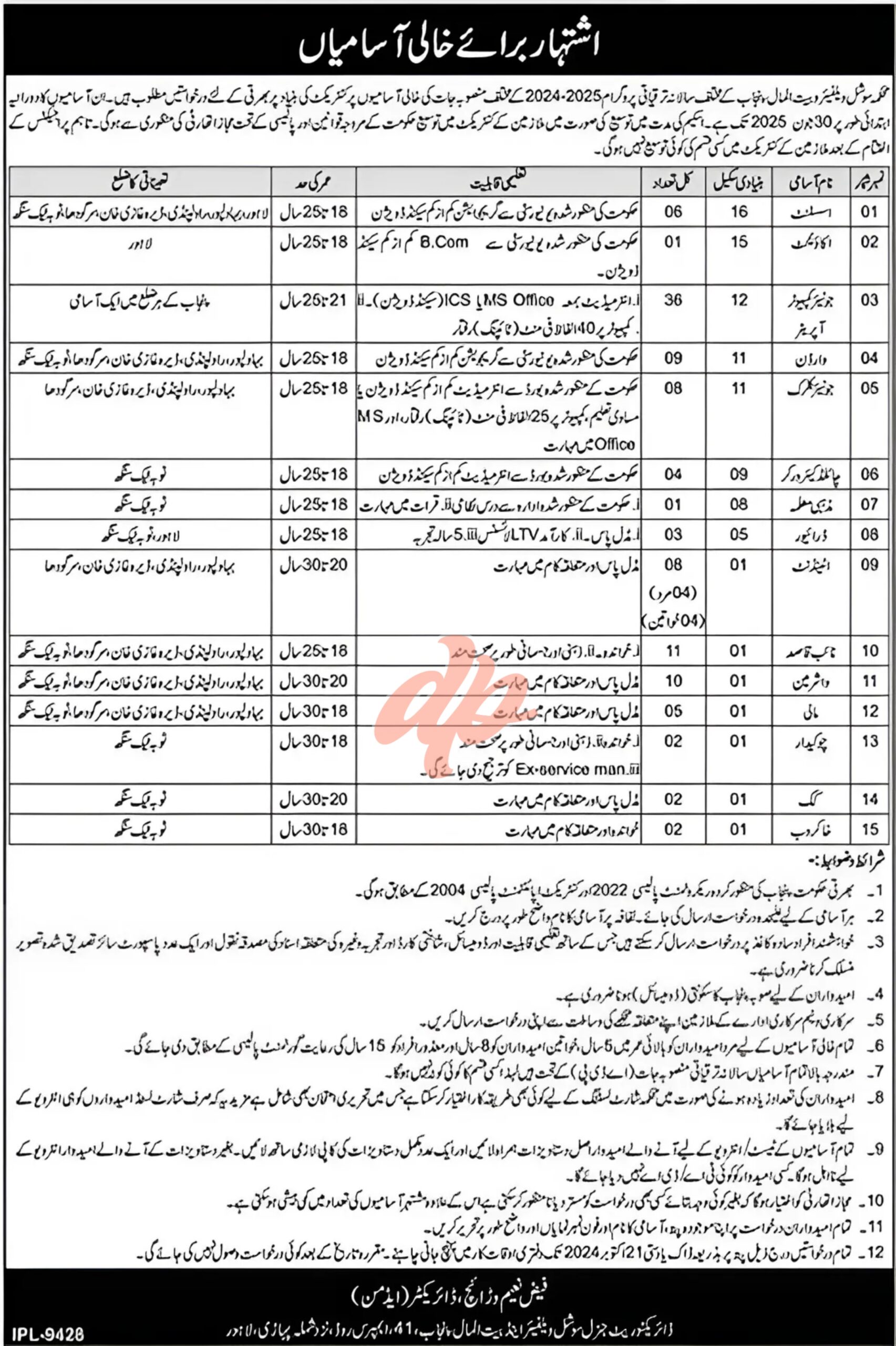 Social Welfare and Bait Ul Maal Punjab Jobs 2024
Latest social welfare and bait ul maal punjab jobs 2024 online