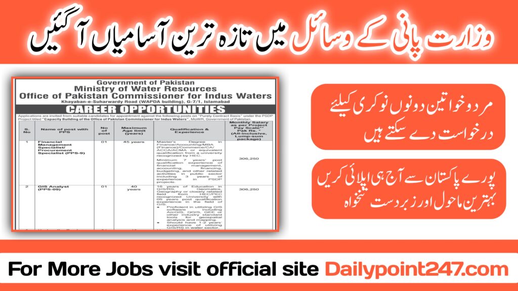 Job Positions At Ministry of Water Resources MOWR jobs 2024 Career Opportunities at Ministry of Water Resources MOWR