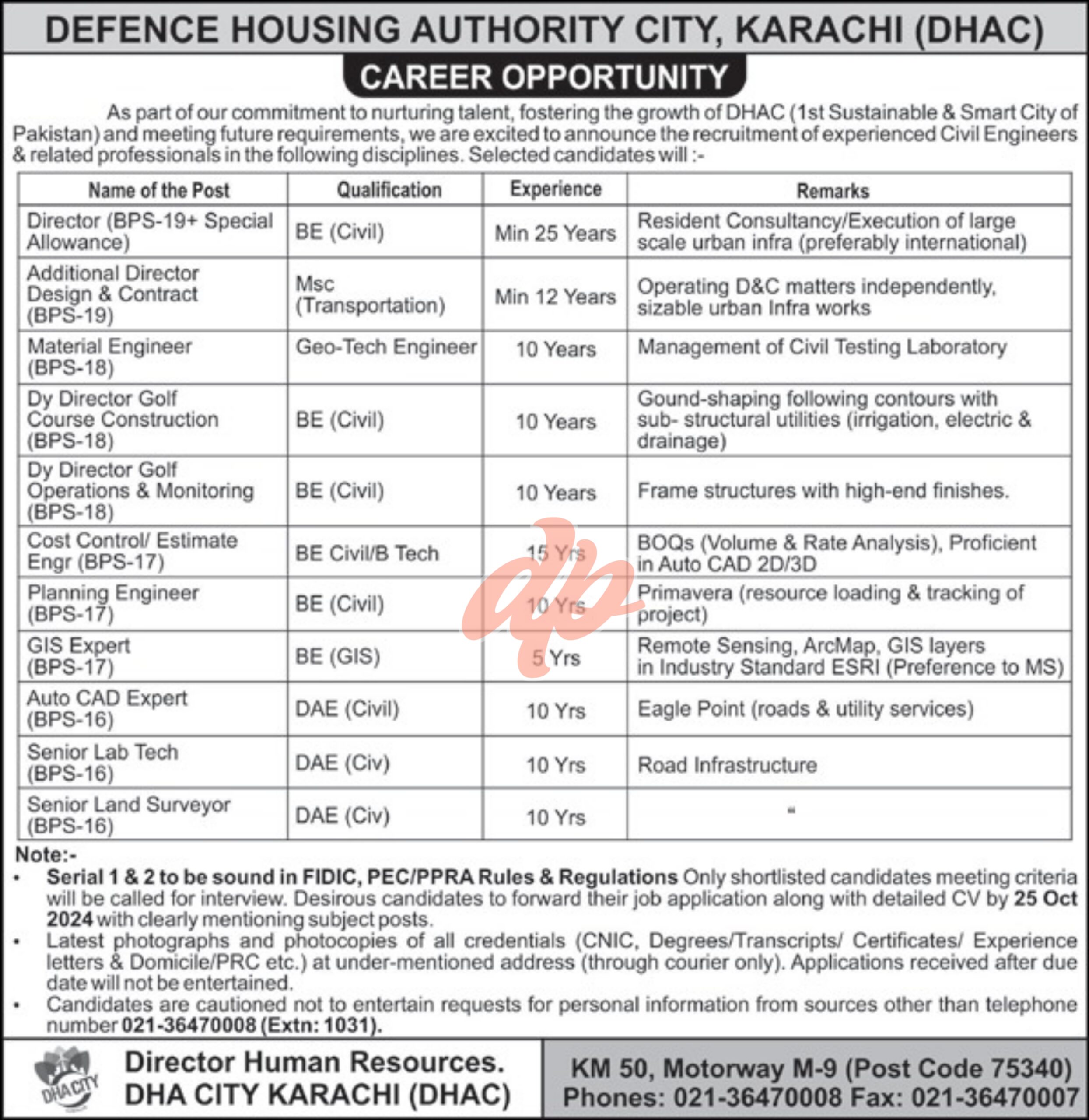 Latest Defence Housing Authority DHA Karachi Jobs 2024
Defence Housing Authority DHA Karachi Jobs 2024