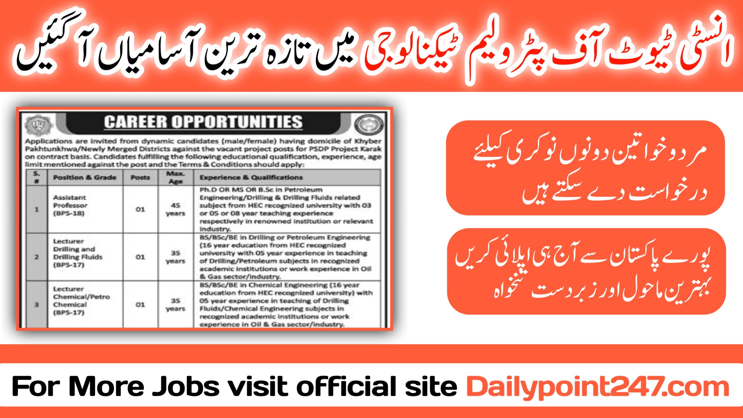 Institute of Petroleum Technology Jobs 2024 Institute of Petroleum Technology Jobs 2024 | Apply Online