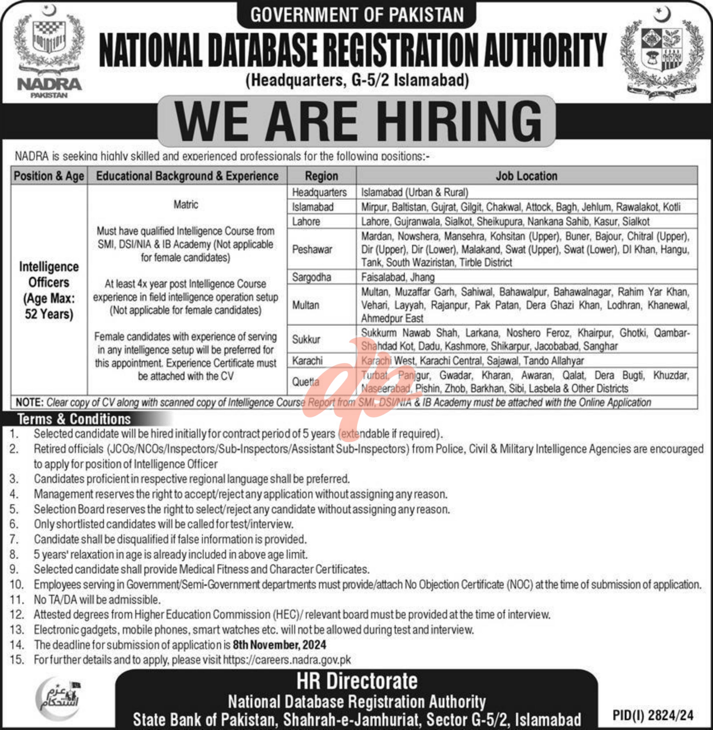 National database & registration authority nadra jobs 2024 online apply
NADRA Jobs 2024 Online Apply