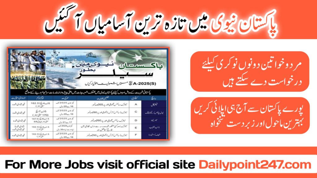 Pakistan Navy Sailor Jobs 2024 Online Registration Pakistan Navy Karachi Jobs 2024