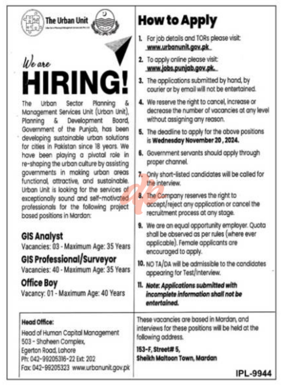 The Urban Unit Lahore Jobs 2024
Job Opportunities at The Urban Unit jobs 2024