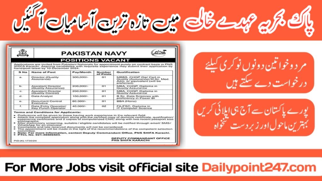 Jobs in Pakistan Navy